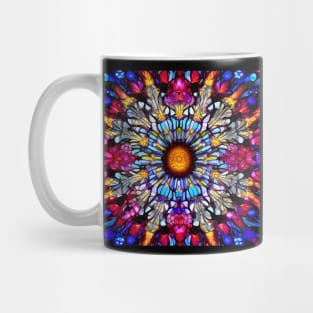 Stained Glass Abstract Flower Mandala Mug